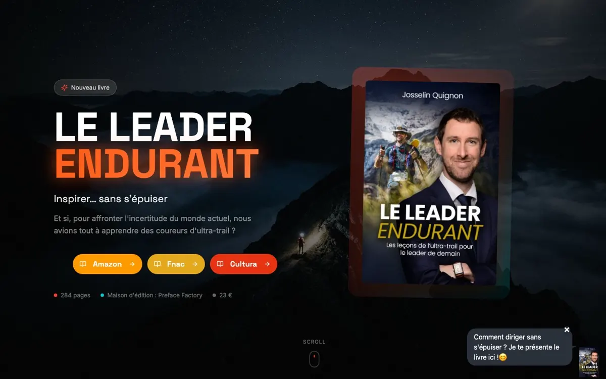 Le Leader Endurant : screenshot of the live website