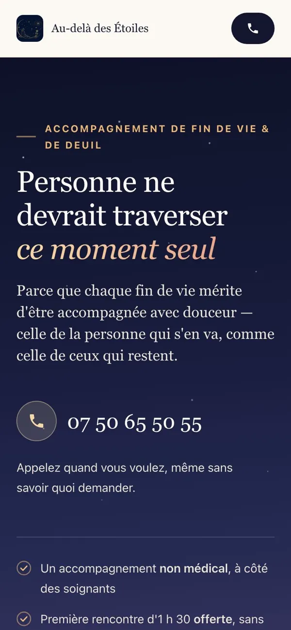 Au-delà des Étoiles : Auf dem Handy
